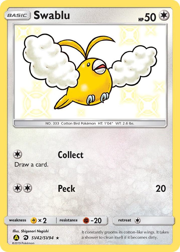 Swablu - SV42/SV94 - Shiny Holo Rare
