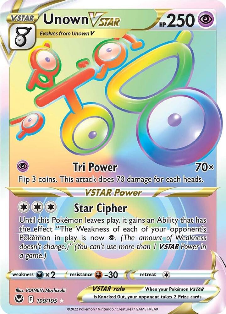 Unown VSTAR (Secret) - 199/195 - Secret Rare
