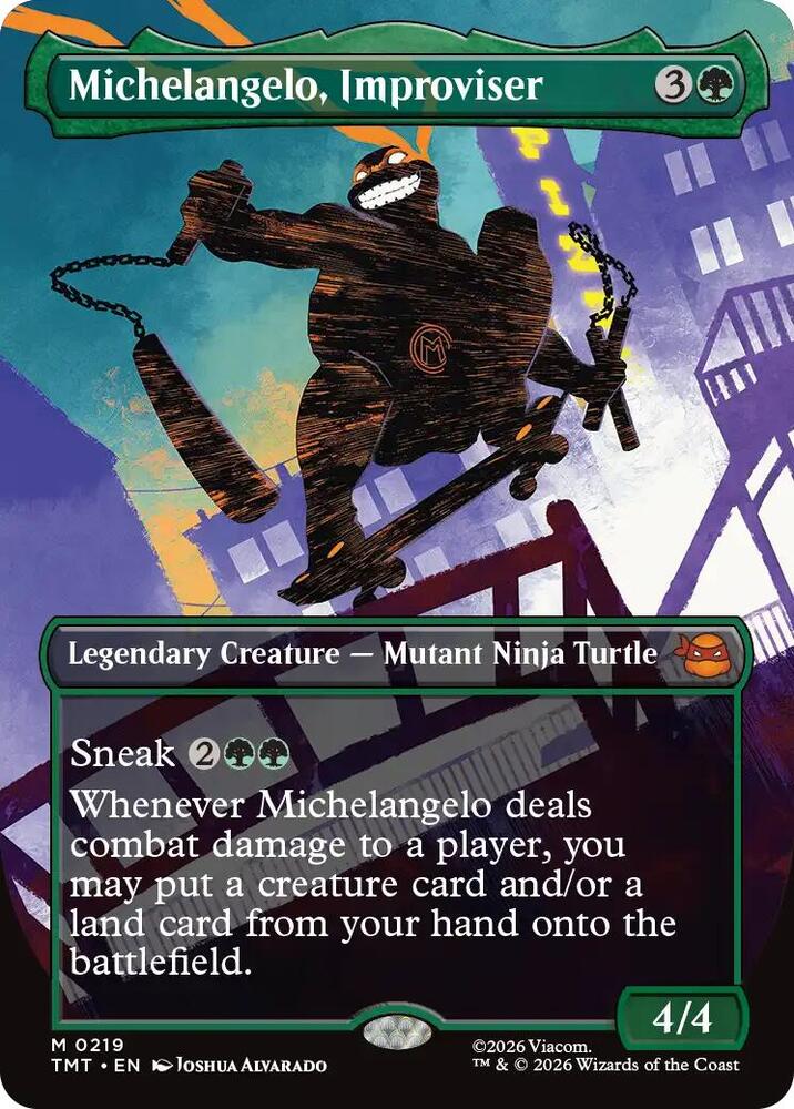 Michelangelo, Improviser (Borderless) - 219 - Mythic