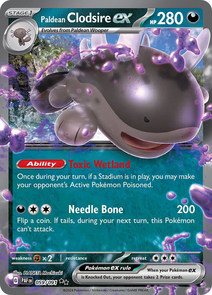 Paldean Clodsire ex - 059/091 - Double Rare