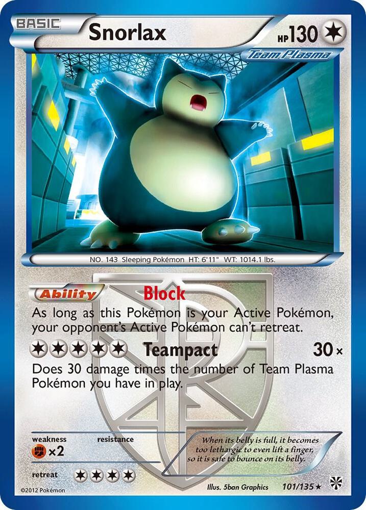 Snorlax (Team Plasma) - 101/135 - Rare